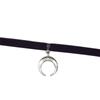 Vintage Velvet Leather Choker Necklace For Women Gothic Silver Color Moon Pedant Collar Fashion Women Bar Party Jewelry