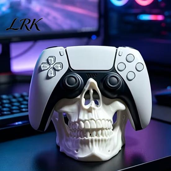 Video Game Controller Dock 3D Printed Skull Holder, Head Stand for Gaming Desktop Organizer Controller, Cool Display Room Decor, Gamer Gift