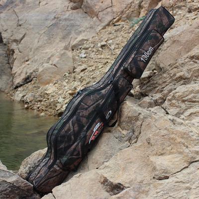 Portable Waterproof 2 Layers Camouflage Fishing Rod Carrier Fishing Tools Bag Fishing Gear Organizer