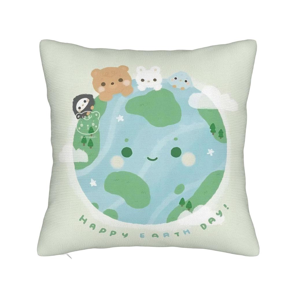 Go Planet Its Your Earth Day Square Pillow Case  Cushion Cover Vintage Zippered Decor Pillowcase for Living Room cm