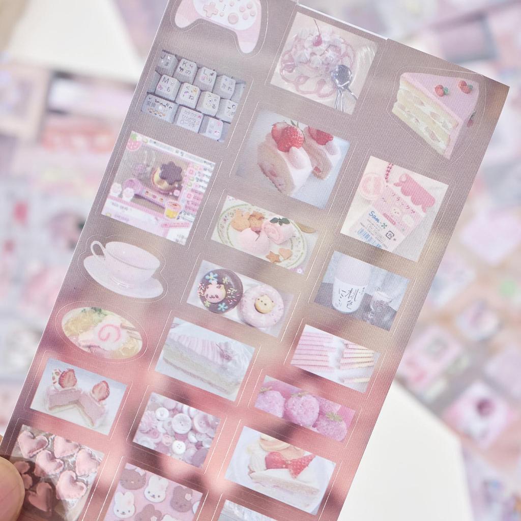 Zaomao Small Nose Gacha Sticker Book: Vanilla Souvenir Series, Die-cut Old-fashioned Food Style Stickers for Journaling