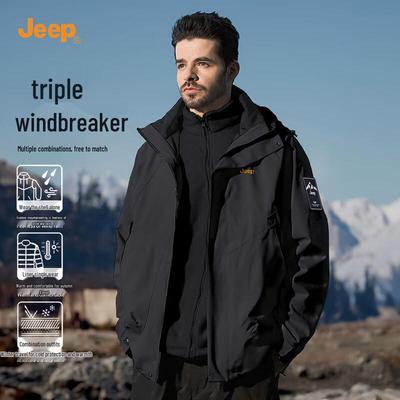 Men's 3-in-1 Windproof Waterproof Outdoor Jacket
