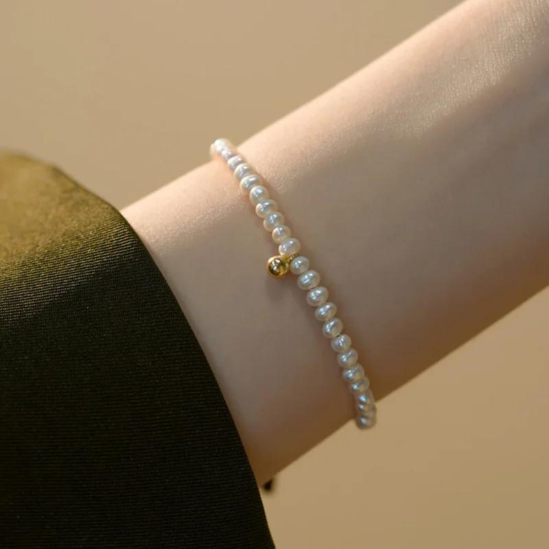 Elegant Cat Claw Pearl Bracelet for Women Zircon Splice Flower Minimalism Bilayer Temperament Accessories Fashion Jewelry Gift