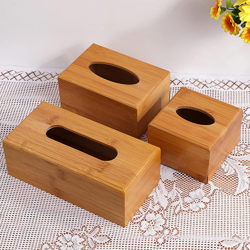 Bamboo Tissue Box, Rectangular, Square, Modern, Simple, Flat, 23*11.5*8.5cm