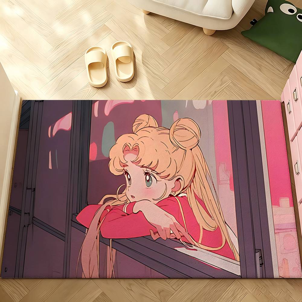 Classic Anime-S-sailor-M-Moon-S Carpet Bathroom Anti-slip Mat Door Mat Home Decoration Mat Entrance Door Mat Scratch-resistant