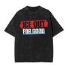 "ICE OUT" Bold Block Graphic Vintage Acid Washed Oversized Streetwear Y2K Hip Hop Graphic T-Shirt Top for Streetwear Enthusiasts