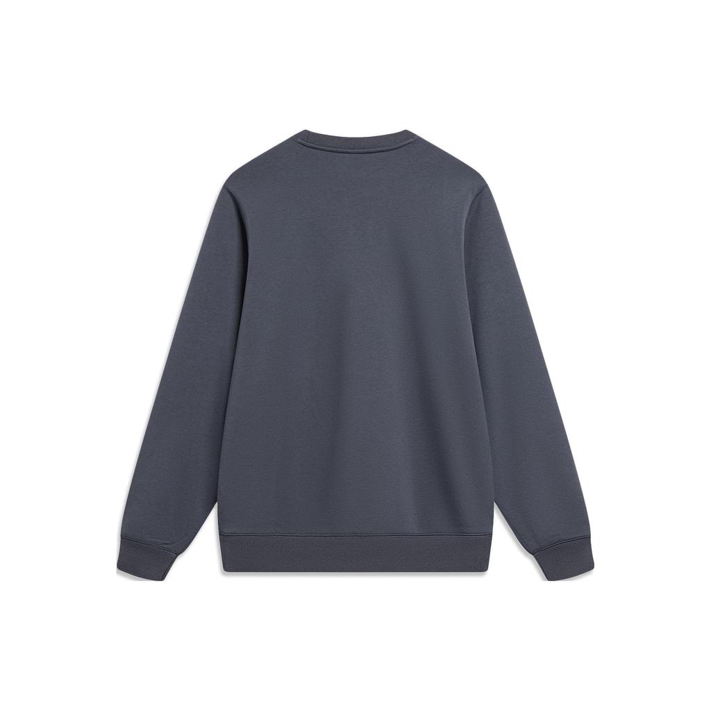 Li Ning China Color Series Solid Color Crew Neck Pullover Sweatshirt Men sweatshirt Dark-Blue AWDU029-7