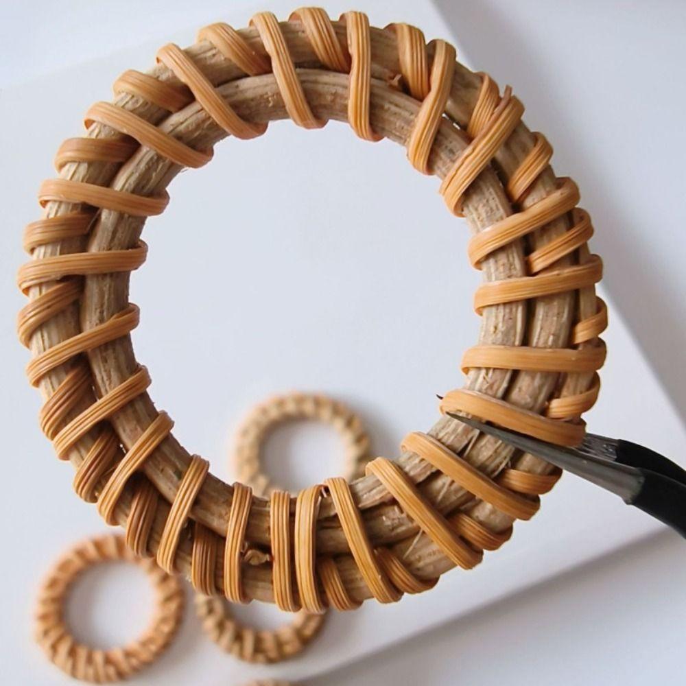 Boho Style Bohemian Rattan Napkin Rings Woven Texture Dinner Serviette Holder Tabletop Decor