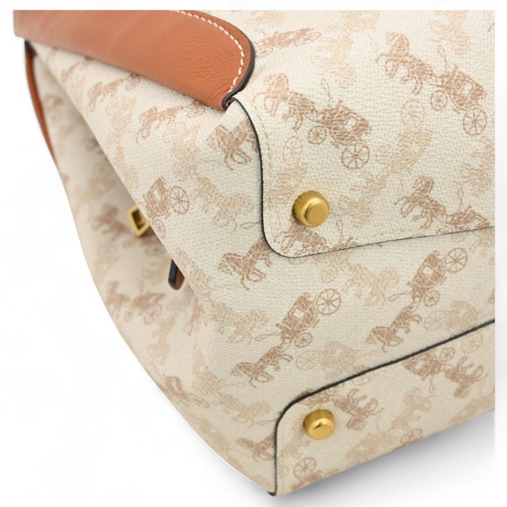 Auth Coach Hadley with Horse & Carriage Tote Bag co0212es
