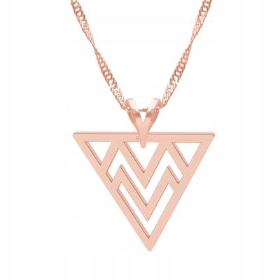 Gold-Plated Necklace With Triangle Triangles Geometric Shape 925 Silver