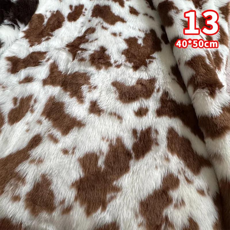 Deer Animal Leopard Printing Plush Imitation Mink Fur Fabric for DIY Coats Toys