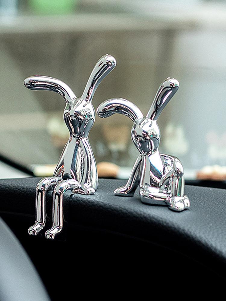 Cartoon Bunny Sculptures Modern Style Sitting Rabbit Ornament Nordic Rabbit Statue Living Room Decoration