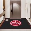 1. FCN Fußballverein Einfaches Logo Teppich, Bodenmatte mit einfarbig schwarzem Hintergrund, Rutschfester Teppich für Wohnzimmer Schlafzimmer, Sport Dekor Teppich