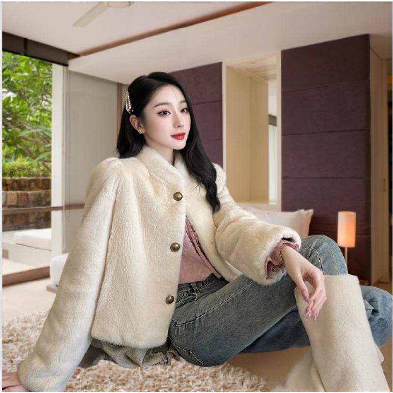 

Зимняя новая шуба из меха средней и длинной норки с воротником-стойкой, утолщенное пальто из искусственной норки, пальто с хлопковой подкладкой для женщин L