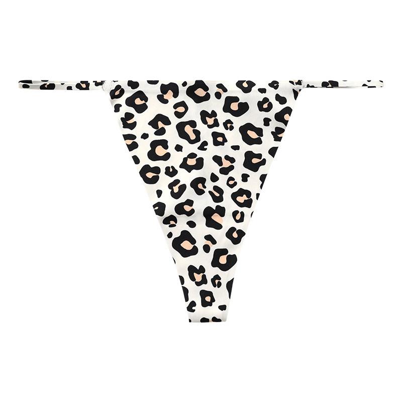 Hot leopard print foreign trade thong women's bikini large size sexy low waist seamless t-word panties