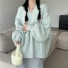Harajuku Sweater Women Fashion Oversized Pink V-Neck Knitted Pullovers Korean Long Sleeve Knitwear Winter Casual Jumpers