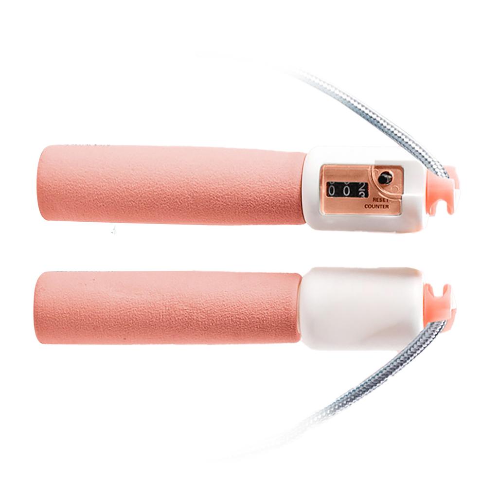 Jump Rope with Counter Adjustable Skipping Rope Rapid Speed Jumping Rope Cable for Tests and Competitions Pink