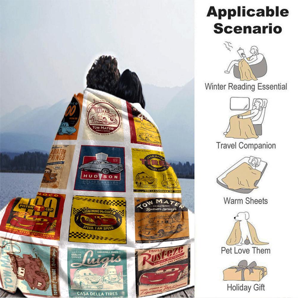 Cars Movie Posters Blanket Soft Throw Blanket For Home Bedroom Bed Sofa Travel Office Solid Christmas Blanket