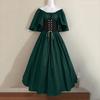 Women's Off‑Shoulder Half Sleeve Maxi Dress Loose Fit High Waist Vintage Renaissance Medieval Gown