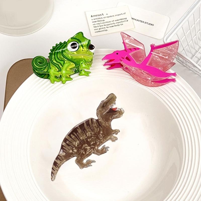 Çizgi Film Dinozor Saç Tokası Eşsiz Saç Tokası Komik Akrilik Saç Parçaları Moda Tutkunu için Dost Saç Dekorasyonu