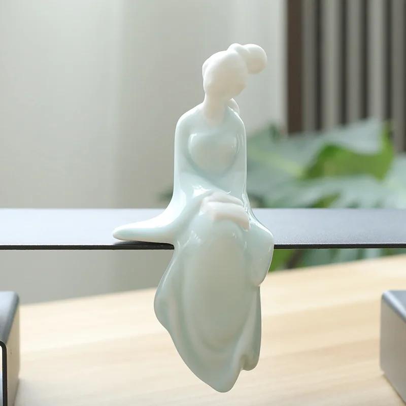 F Dehua White Porcelain Home Ornaments Classical Ladies Home Furnishing Decoration Creative Ceramic Tea Living Room Figurines