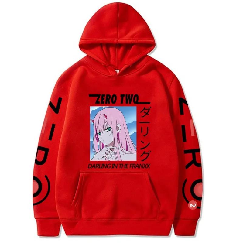 Zero Two Darling in The Franxx Hoodies Men Long Sleeve Sweatshirts Women Casual Harajuku Streetwear Pullovers Sudaderas