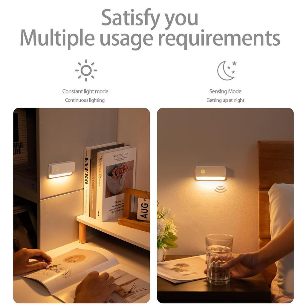 Sensor Led Night Light Magnetic Smart Motion Lamp Wireless Rechargeable Lights For Hallway Bedroom Corridor Bedside Mini Stairs