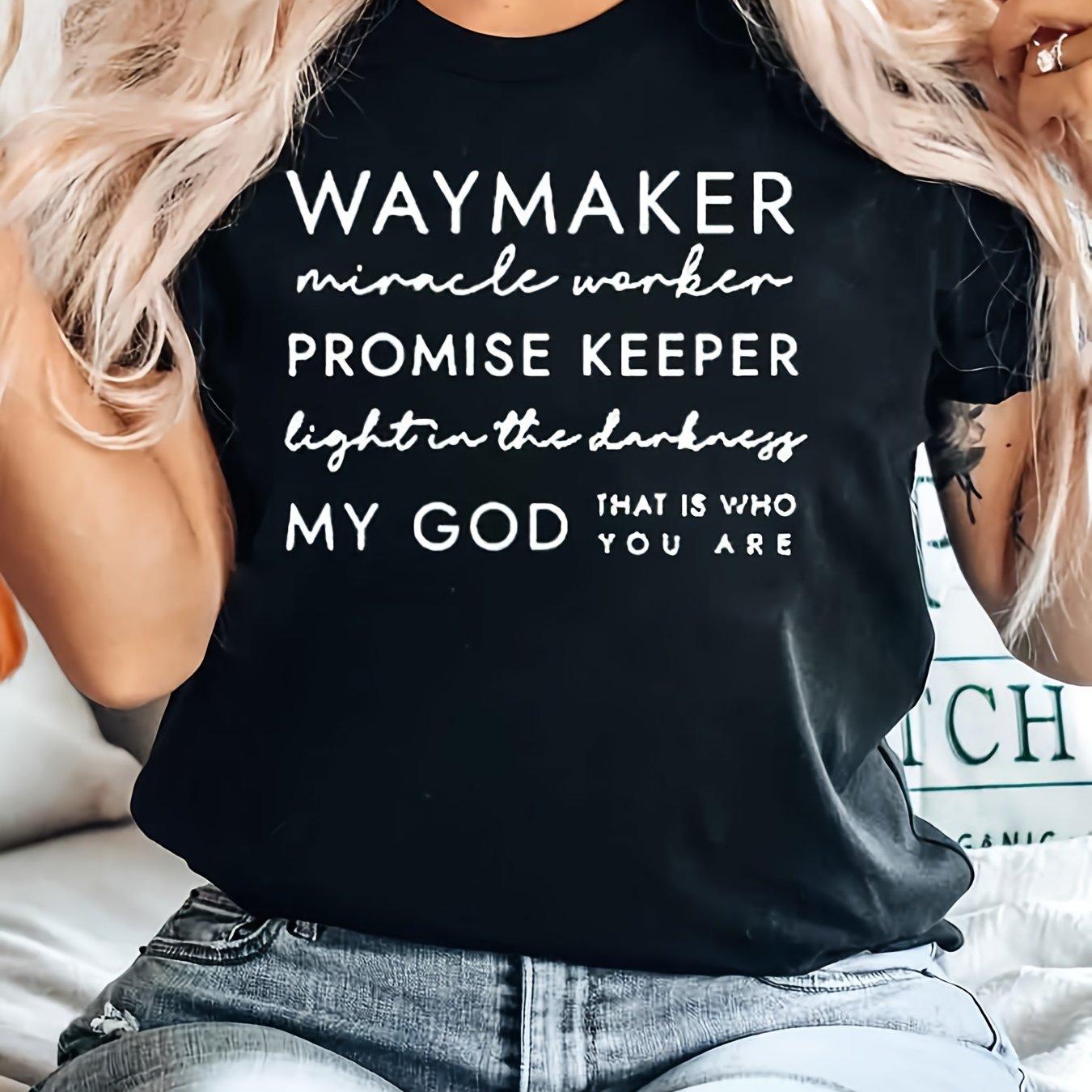 

Футболка с принтом Waymaker с коротким рукавом и круглым вырезом повседневные топы