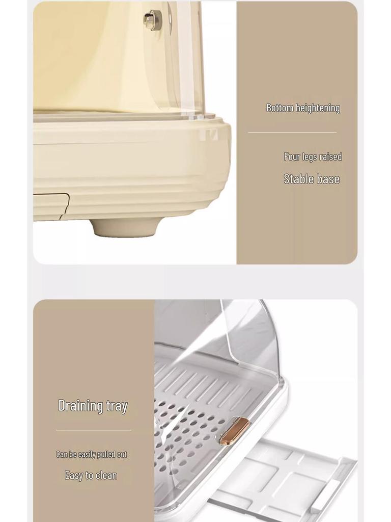 Dustproof Desktop Cup Holder and Draining Tray