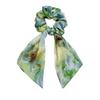 New Style Artistic Oil Painting Ribbon Hairband for Women, Elegant Design, Low Ponytail Elastic Hairstring