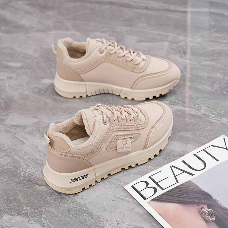 Winter new velvet cotton sneakers ins soft sole non-slip casual warm cotton shoes A