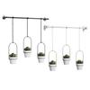 1 Set Hanging Plant Pot Wall Plant Hanger Includes Adjustable Metal Rod 3 Planters And Nylon Ropes Flower Pot Hanger