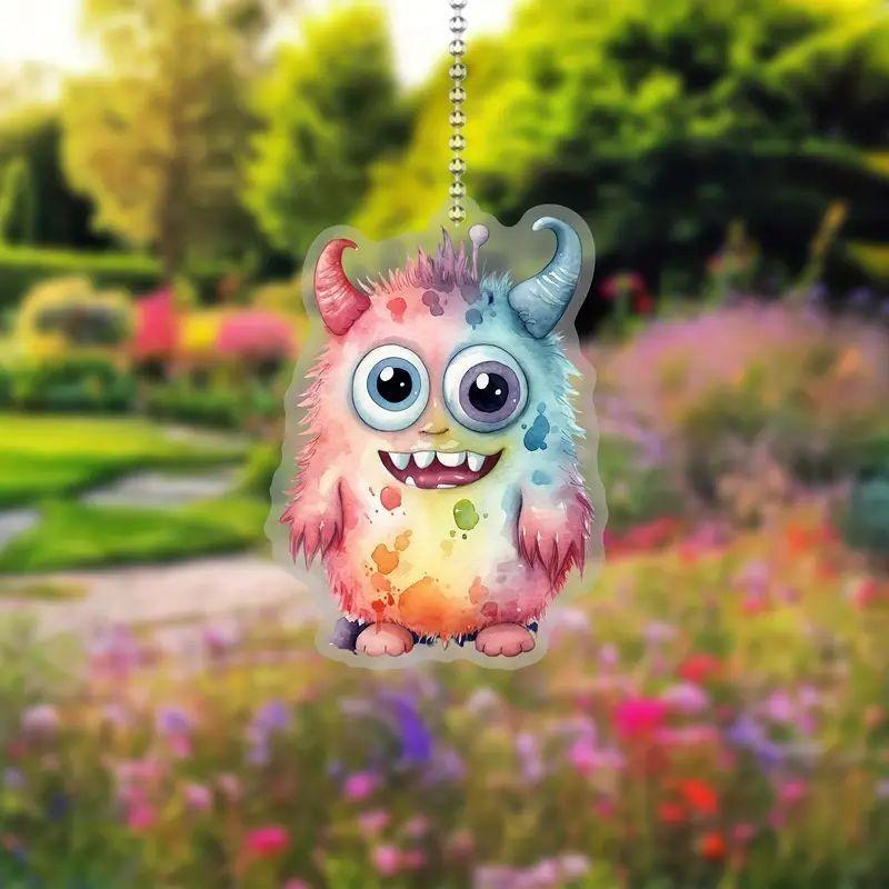 Cute Stylish Acrylic Monster Hanging Keychain For Multifunctional Indoor Decoration And Memorable Holiday Gift Accessory