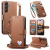 For Samsung Galaxy A57 A56 5G A54 A53 A52 A51 A71 4G A50 A30S Wallet Case - Zipper Purse with Card Holder, Stand, Wrist Strap