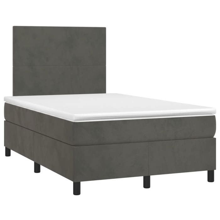Maison Exclusive - Sommier à lattes de lit avec matelas LED Gris foncé 120x200 cm