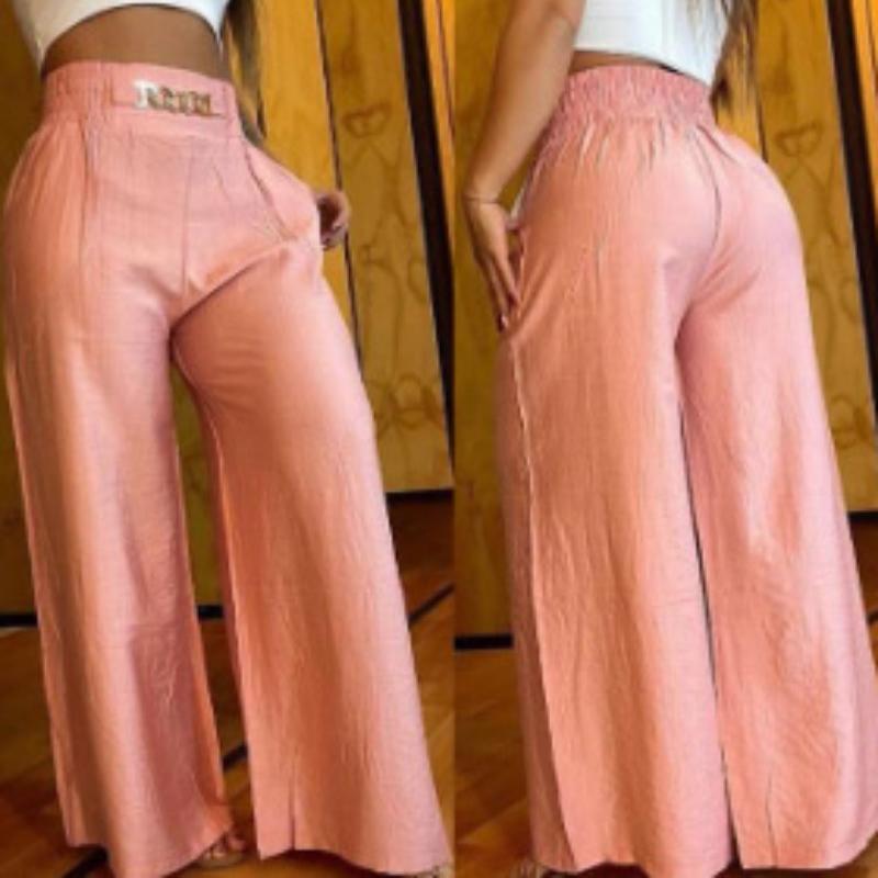Fashion Solid Casual Wide Leg Pants Women High Waiste Loose Baggy Pants Woman Elegant Simple Plus Size Office Lady Trousers 24187