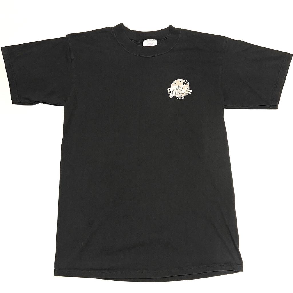 VTG Planet Hollywood T Shirt Maui Made In USA Black Tee Embroidered Sz M SLIM