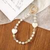 Crystal Bead Pendant With Colored Heart Phone Strap