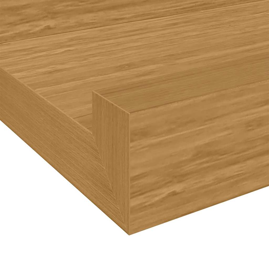 Wall Shelf with Shelf 4 pcs Beige 100 x 9 x 3 cm Wood Based Material