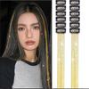 Box Set of 12 Pieces of Wigs with Laser Gold Wire Extensions for Women's Shiny Colored Silk Wigs