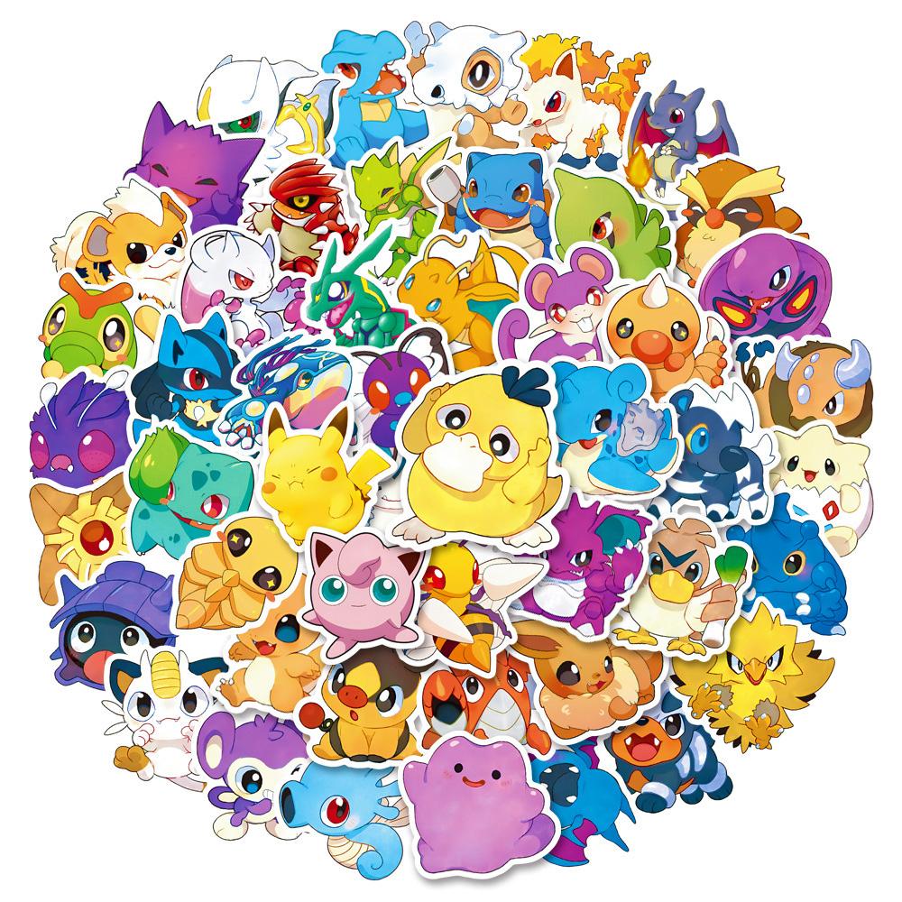10/30/50pcs Cartoon  Graffiti Stickers Kawaii Pikachu Decals DIY Stationery Laptop Phone Cases Classic Anime Sticker