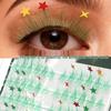 Shiluqiqi Glue-Free Light Green Sunflower Starry Whisper Lashes for Christmas & Cosplay