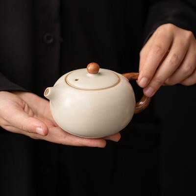 Beżowy Kil Ruyi Wysokiej Jakości Zachodni Statek Czajniczek Zestaw do Herbaty Kung Fu Pojedynczy Czajniczek Dzielnik Herbaty z Filtrem Duży Domowy Ceramiczny Retro