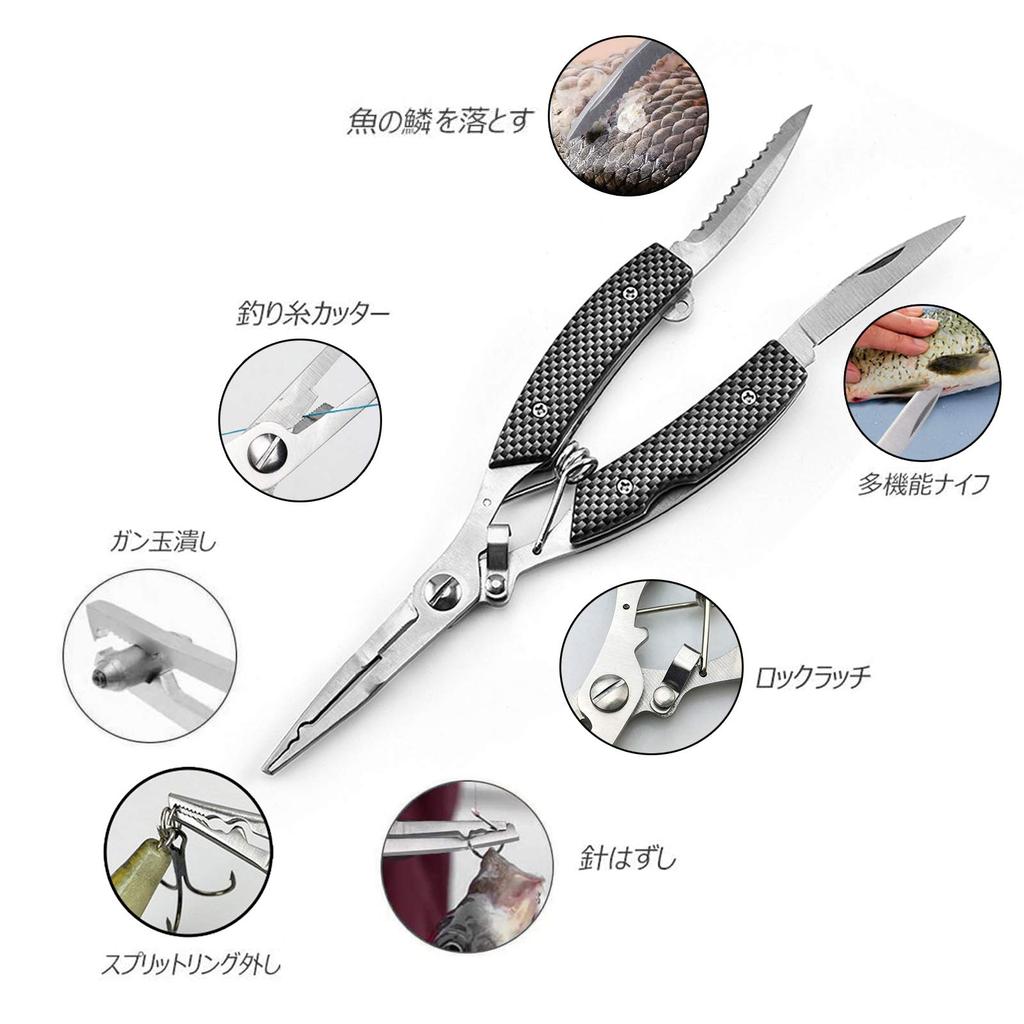 Fish Grip Fish Pliers Fish Fishing Fishing Fish Long Measuring Stainless Spiral Cord and Weighing Includes 1 Fishing Lure D.B.J & 2-Piece Set,