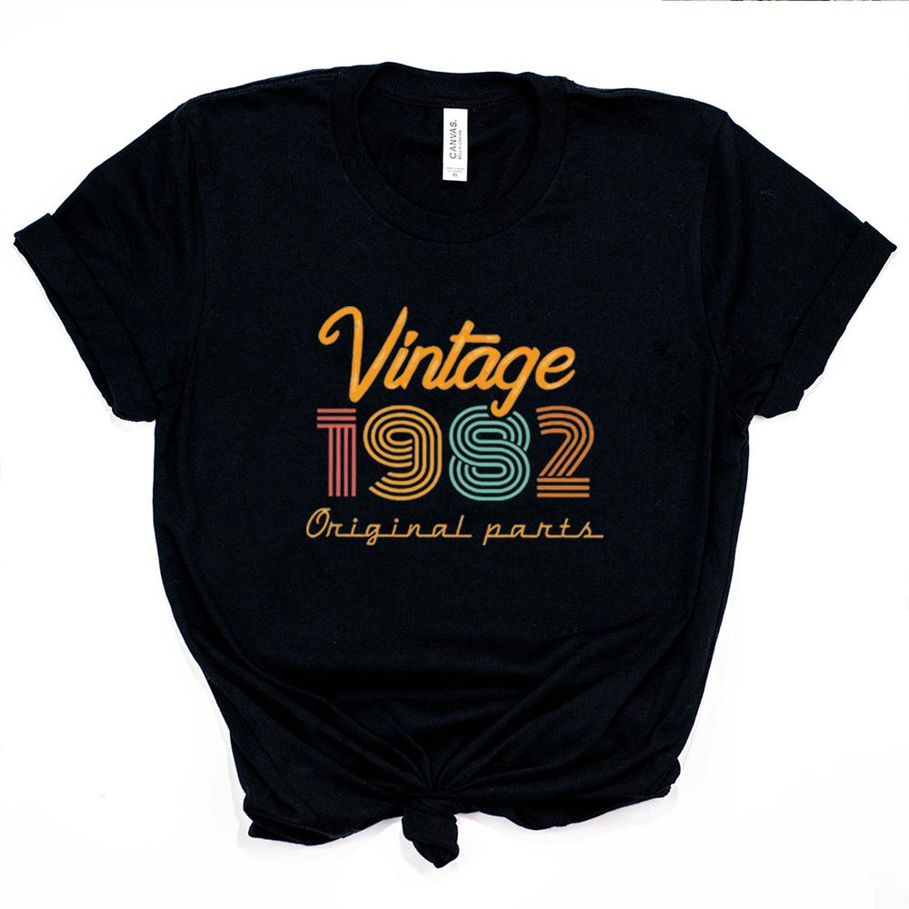 Vintage 1982 Shirt 40th Birthday Shirt 40th Birthday Gift for Women Women Retro Shirt Casual Summer Top Harajuku Aesthetic Tee