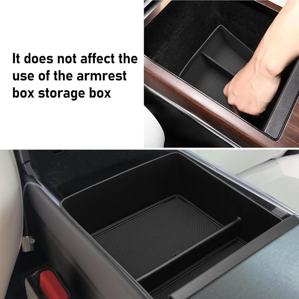 For Model S X 2025 2025 2025 Center Console Lower Tray Armrest Box Underlay Back Row Seats Storage Tank Pad Storage Box Pad