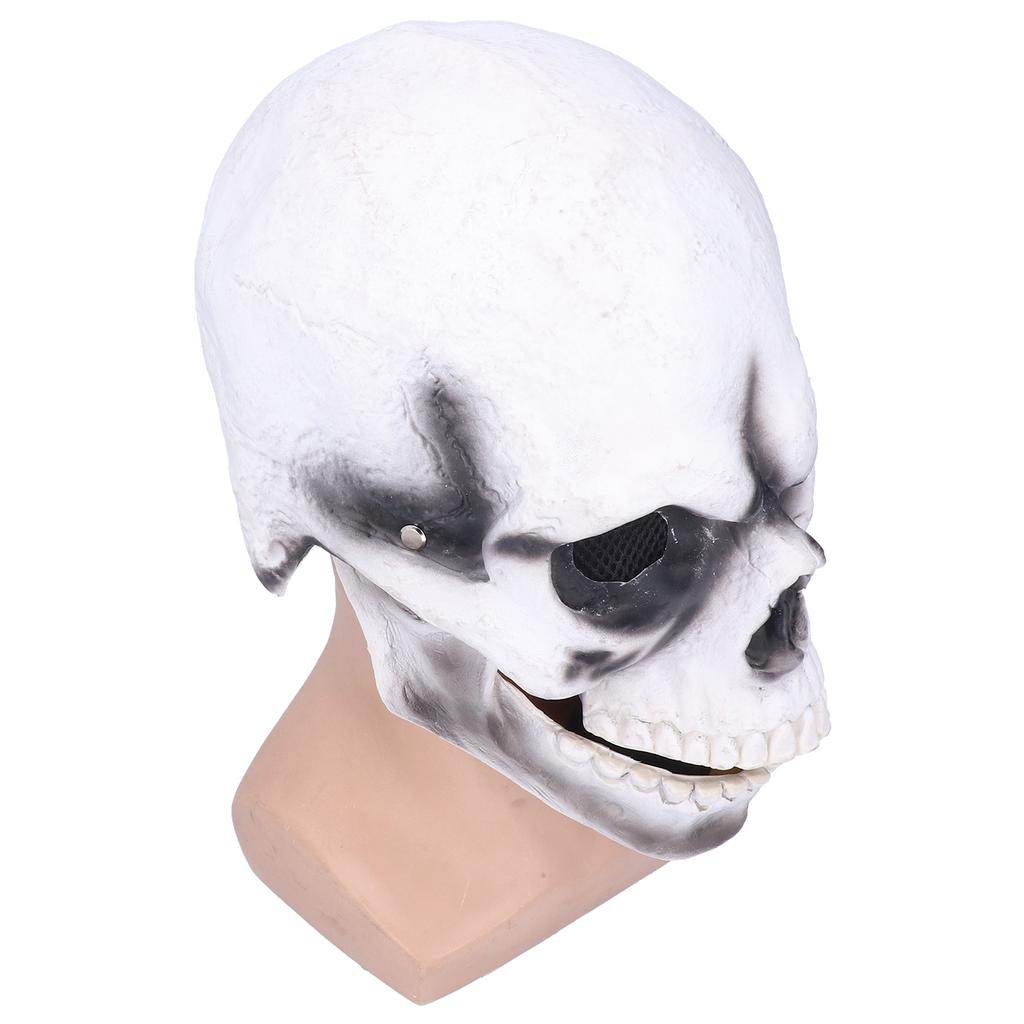 Halloween Scary Skull Mask Adult Full Head Latex Skull Helmet Glowing Eyes with Moving Chin