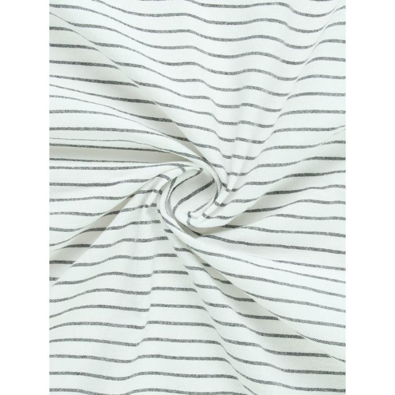 Men Striped Long Sleeve Stand Collar Casual Business Linen Shirt