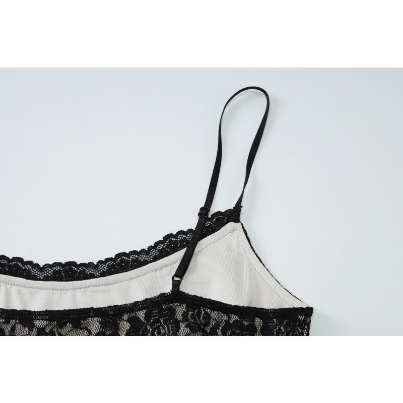 Summer Women's Sexy Lace Patchwork Long Dress Slim Strap Dress