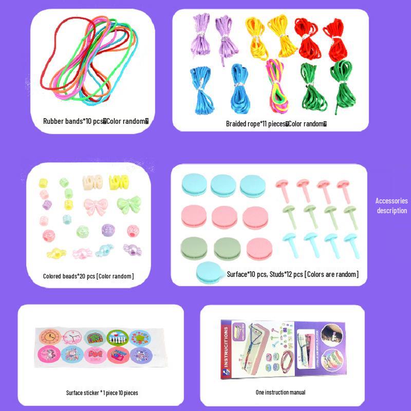 DIY Children's Bracelet Weaving Set: Colorful Craft Toy for Girls